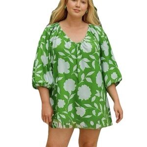 KATE SPADE X Target Sz XL Mini Dress Green Blue Floral Pockets Spring Easter